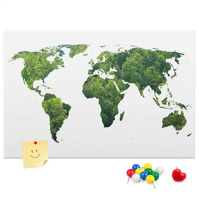 Tablica korkowa Mapa świata ekologia