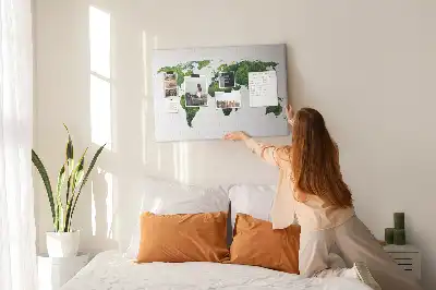 Tablica korkowa Mapa świata ekologia