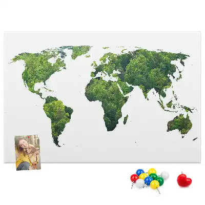 Tablica korkowa Mapa świata ekologia