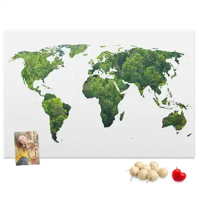 Tablica korkowa Mapa świata ekologia