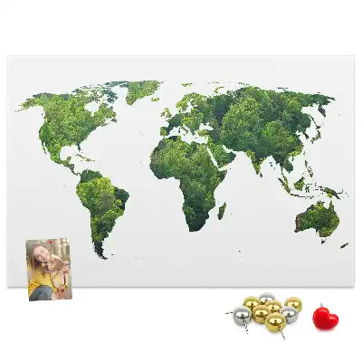 Tablica korkowa Mapa świata ekologia