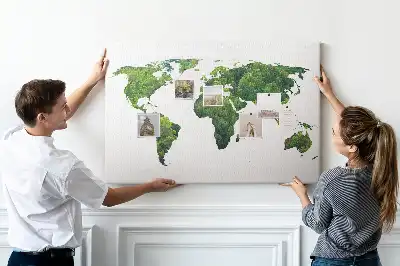 Tablica korkowa Mapa świata ekologia