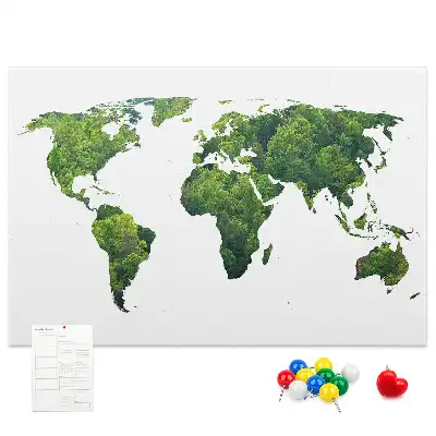 Tablica korkowa Mapa świata ekologia