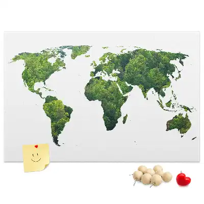Tablica korkowa Mapa świata ekologia