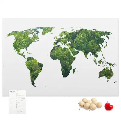 Tablica korkowa Mapa świata ekologia