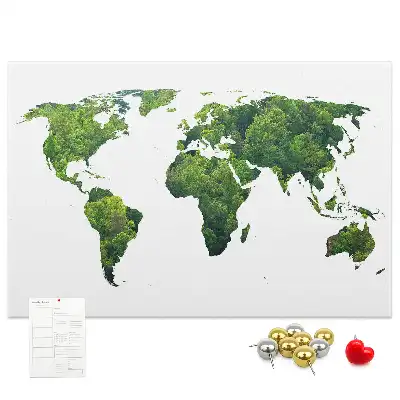 Tablica korkowa Mapa świata ekologia