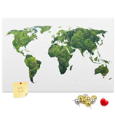 Tablica korkowa Mapa świata ekologia