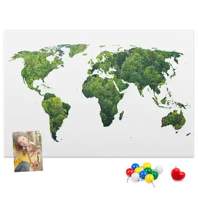 Tablica korkowa Mapa świata ekologia