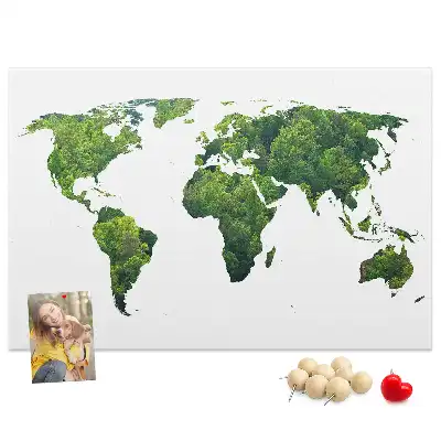 Tablica korkowa Mapa świata ekologia
