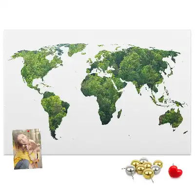 Tablica korkowa Mapa świata ekologia