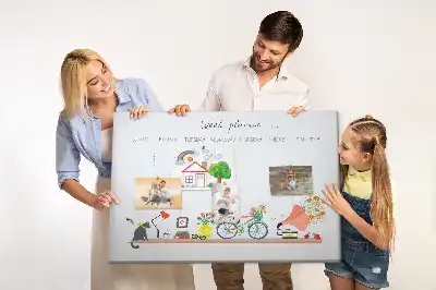 Ozdobna tablica korkowa z kalendarzem tygodniowym na ścianę