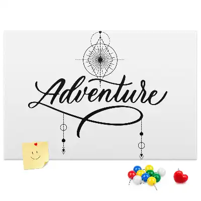 Korkowa tablica z motywem podróżniczym adventure