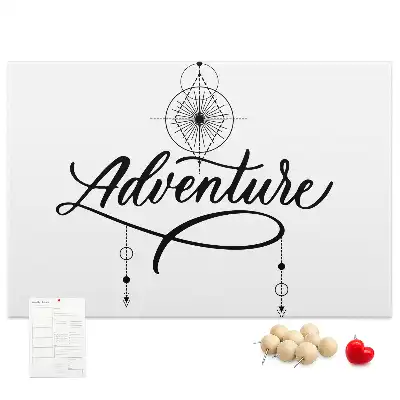 Korkowa tablica z motywem podróżniczym adventure