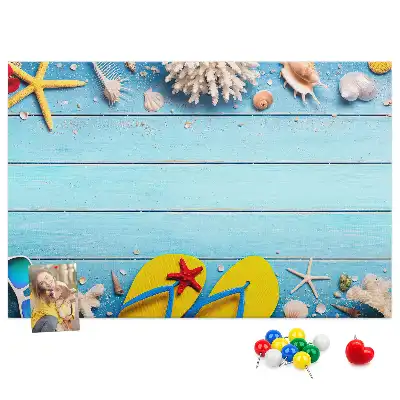Tablica korkowa dla dzieci Muszle i elementy plażowe