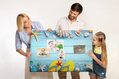 Tablica korkowa dla dzieci Muszle i elementy plażowe