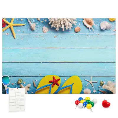 Tablica korkowa dla dzieci Muszle i elementy plażowe