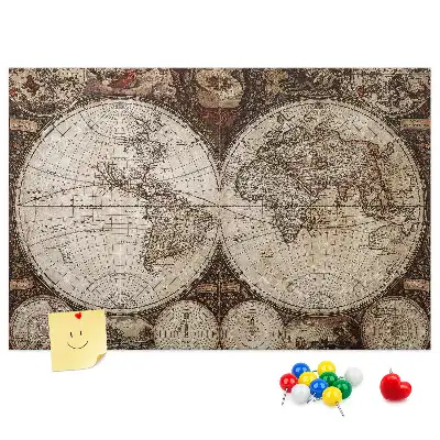 Tablica korkowa ozdobna Stara mapa świata