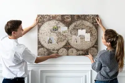 Tablica korkowa ozdobna Stara mapa świata