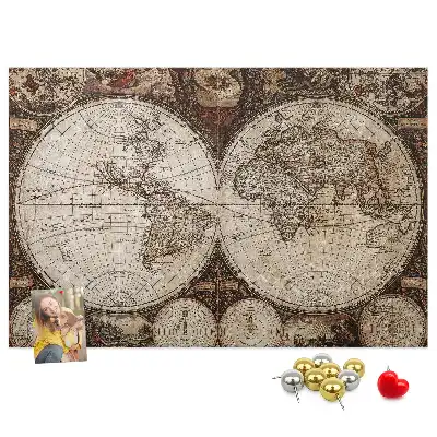 Ozdobna tablica korkowa Klasyczny atlas z dawnych lat