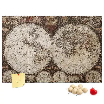 Tablica korkowa ozdobna Stara mapa świata
