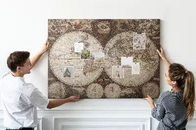 Tablica korkowa ozdobna Stara mapa świata