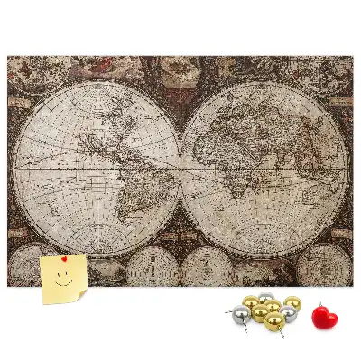 Tablica korkowa ozdobna Stara mapa świata