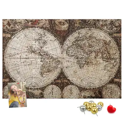 Ozdobna tablica korkowa Klasyczny atlas z dawnych lat
