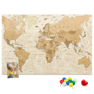 Tablica korkowa Polityczna Mapa Świata