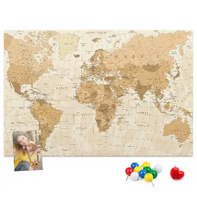 Tablica korkowa Polityczna Mapa Świata