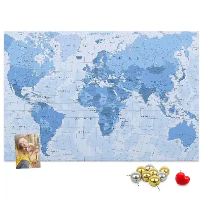Tablica korkowa dla dzieci Polityczna Mapa Świata