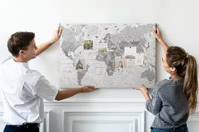 Tablica korkowa ozdobna Polityczna Mapa Świata