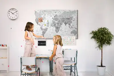 Tablica korkowa ozdobna Polityczna Mapa Świata