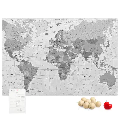 Ozdobna tablica korkowa Szkolna mapa polityczna świata