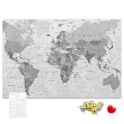 Tablica korkowa ozdobna Polityczna Mapa Świata