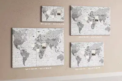 Ozdobna tablica korkowa Szkolna mapa polityczna świata