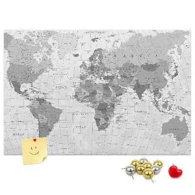 Tablica korkowa ozdobna Polityczna Mapa Świata