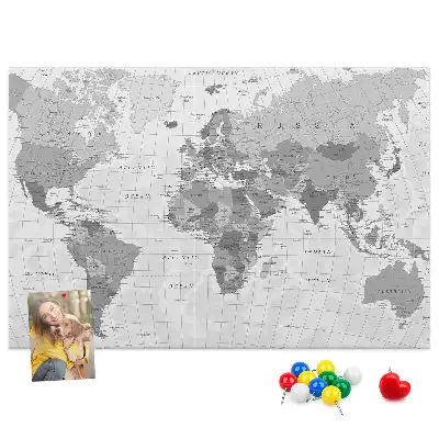 Tablica korkowa ozdobna Polityczna Mapa Świata