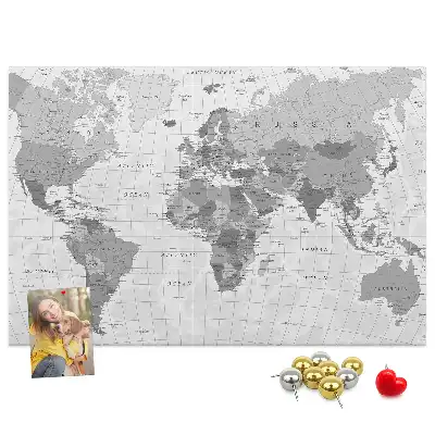 Tablica korkowa ozdobna Polityczna Mapa Świata
