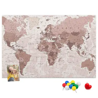 Tablica korkowa dla dzieci Polityczna Mapa Świata