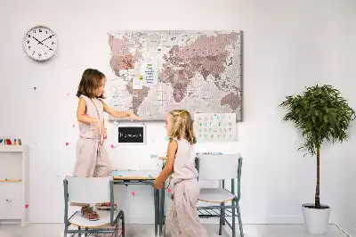 Tablica korkowa dla dzieci Polityczna Mapa Świata