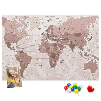 Tablica korkowa dla dzieci Polityczna Mapa Świata