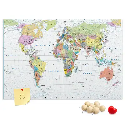 Tablica korkowa ozdobna z mapą świata
