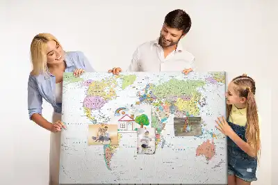 Tablica korkowa ozdobna z mapą świata