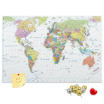 Tablica korkowa ozdobna z mapą świata