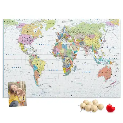 Tablica korkowa ozdobna z mapą świata