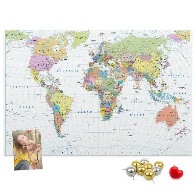 Tablica korkowa ozdobna z mapą świata