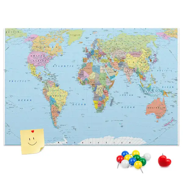 Korkowa tablica Mapa świata polityczna