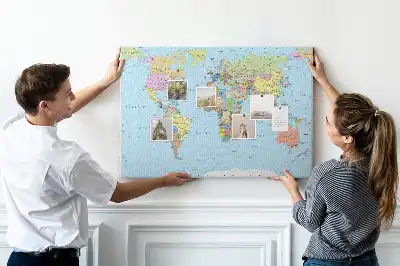 Korkowa tablica Mapa świata polityczna