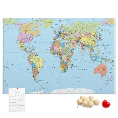 Korkowa tablica administracyjna mapa globu