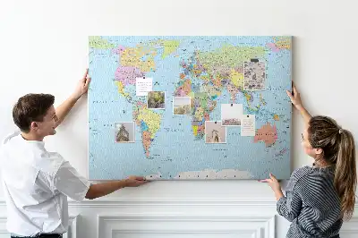 Korkowa tablica Mapa świata polityczna